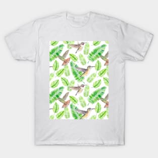 Hummingbirds and tropical leaves T-Shirt